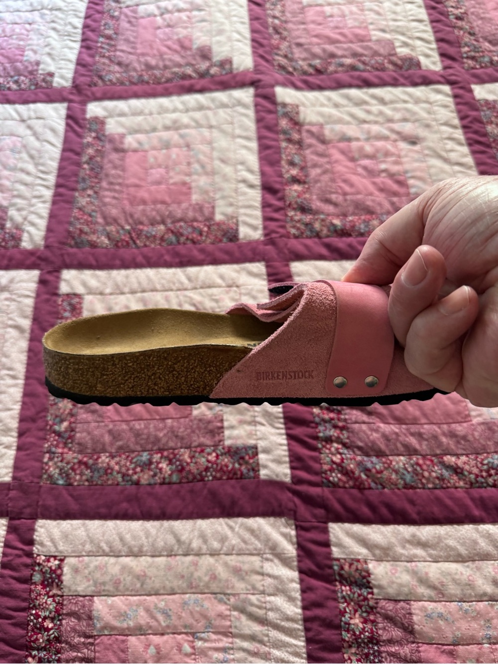 Birkenstock Pink Suede Single Strap Mules - Picture 7 of 7
